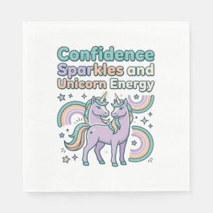 Unicorn Confidence Sparkles and Unicorn Energy Tre Napkin