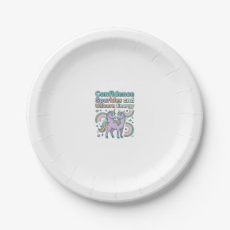 Unicorn Confidence Sparkles and Unicorn Energy Tre Paper Plate