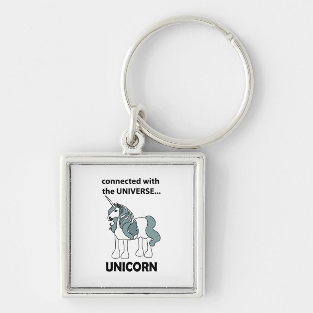Unicorn Connected With The Universe Unicorn Key Ring (Front)