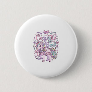 Unicorn Coquette Bow Unicorn Cute Pastel Graphic T 6 Cm Round Badge