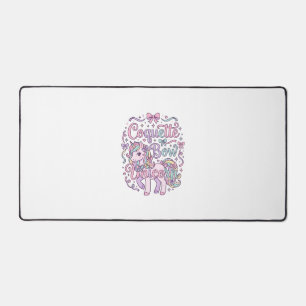 Unicorn Coquette Bow Unicorn Cute Pastel Graphic T Desk Mat