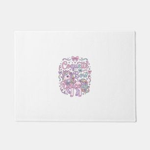 Unicorn Coquette Bow Unicorn Cute Pastel Graphic T Doormat