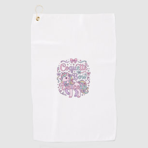 Unicorn Coquette Bow Unicorn Cute Pastel Graphic T Golf Towel