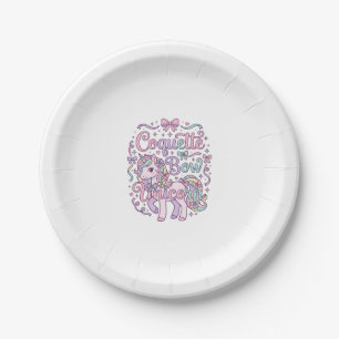 Unicorn Coquette Bow Unicorn Cute Pastel Graphic T Paper Plate