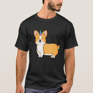 Unicorn Corgi Dog Cute Corgicorn Rainbow Animal T-Shirt