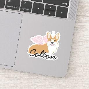 Unicorn Corgi Pet Name Sticker
