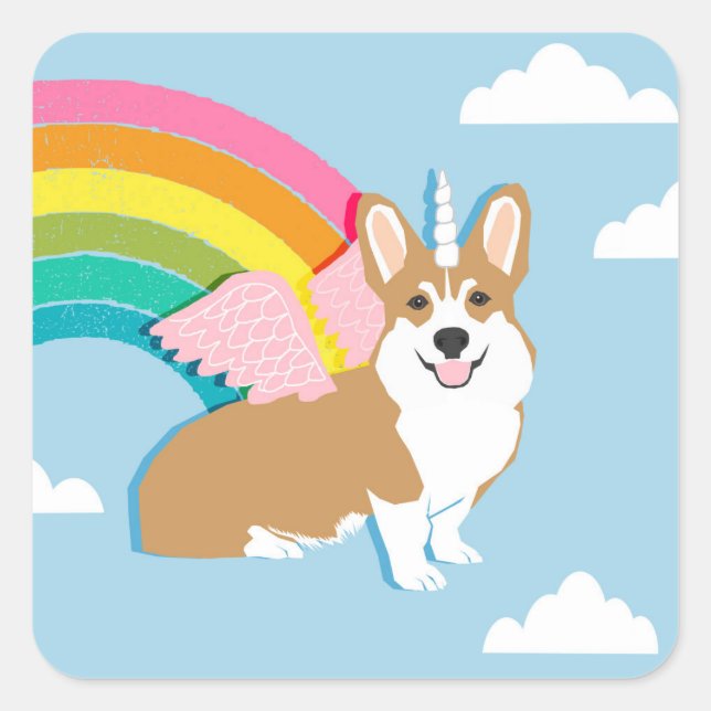Unicorn Corgi Sticker (Front)