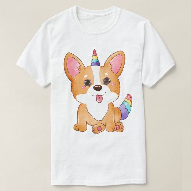 Unicorn Corgi T-Shirt (Design Front)