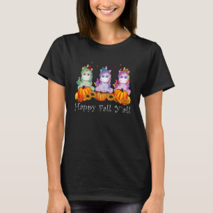 Unicorn Costume Fall Y all Thanksgiving T-Shirt