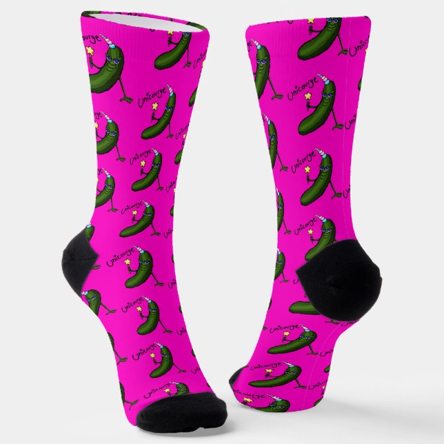 Unicorn Courgette Novelty Socks (Angled)