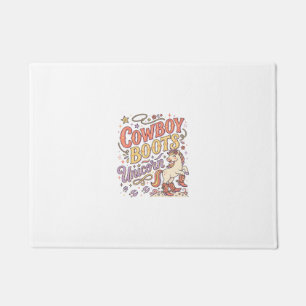 Unicorn Cowboy Boots Unicorn Whimsical Zazzle Desi Doormat