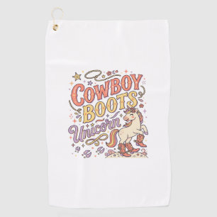 Unicorn Cowboy Boots Unicorn Whimsical Zazzle Desi Golf Towel