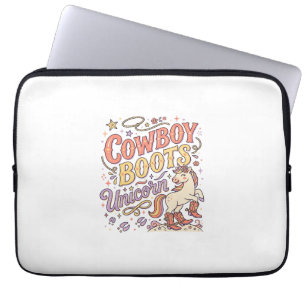 Unicorn Cowboy Boots Unicorn Whimsical Zazzle Desi Laptop Sleeve