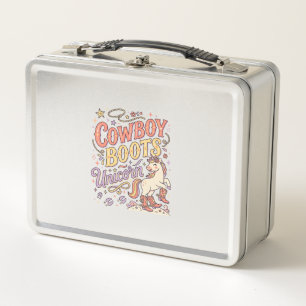 Unicorn Cowboy Boots Unicorn Whimsical Zazzle Desi Metal Lunch Box