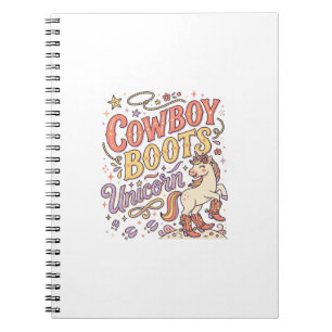 Unicorn Cowboy Boots Unicorn Whimsical Zazzle Desi Notebook