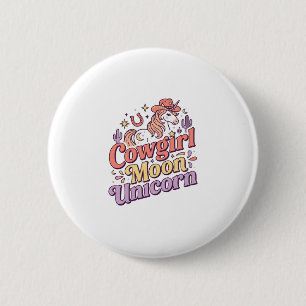 Unicorn Cowgirl Moon Unicorn Whimsical Merch Desig 6 Cm Round Badge