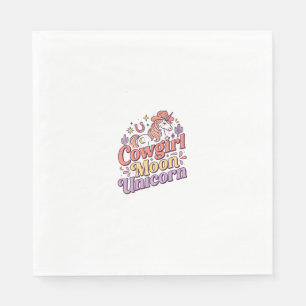 Unicorn Cowgirl Moon Unicorn Whimsical Merch Desig Napkin