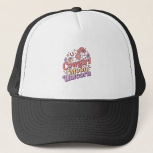 Unicorn Cowgirl Moon Unicorn Whimsical Merch Desig Trucker Hat