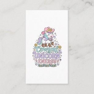 Unicorn Cowgirl Unicorn Energy Cute Pastel Product Business Card