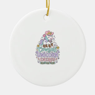 Unicorn Cowgirl Unicorn Energy Cute Pastel Product Ceramic Tree Decoration