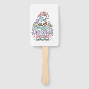 Unicorn Cowgirl Unicorn Energy Cute Pastel Product Hand Fan