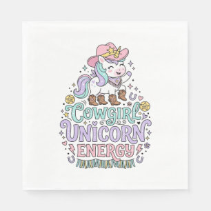 Unicorn Cowgirl Unicorn Energy Cute Pastel Product Napkin