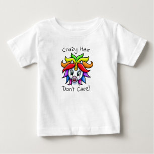 Unicorn Crazy Hair Don't Care Funny Baby T-Shirt