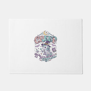Unicorn Creep It Magical Retro Style T-Shirt Desig Doormat