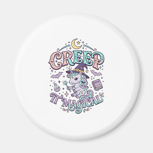 Unicorn Creep It Magical Retro Style T-Shirt Desig Magnet