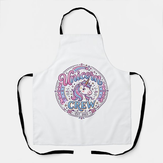 Unicorn Crew Playful Print on Demand Design_1 Apron (Front)