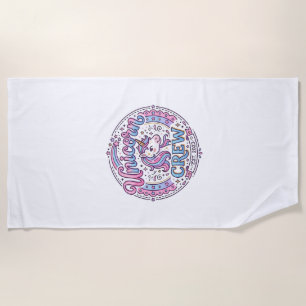 Unicorn Crew Playful Print on Demand Design_1 Beach Towel