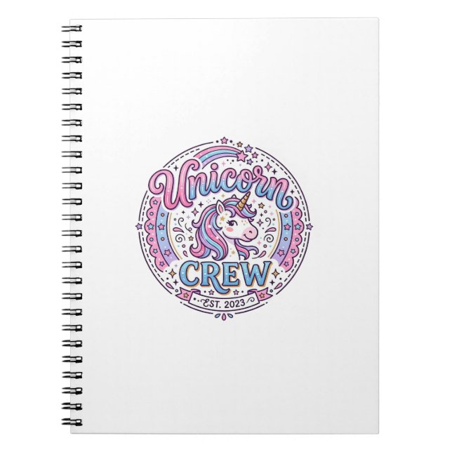 Unicorn Crew Playful Print on Demand Design_1 Notebook (Front)
