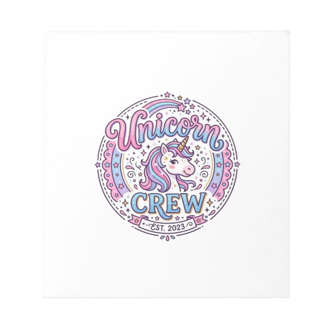 Unicorn Crew Playful Print on Demand Design_1 Notepad (Front)