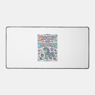 Unicorn Crochet and Unicorns Kawaii Sticker and Sh Desk Mat