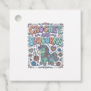 Unicorn Crochet and Unicorns Kawaii Sticker and Sh Favour Tags