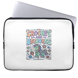 Unicorn Crochet and Unicorns Kawaii Sticker and Sh Laptop Sleeve