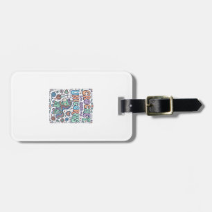 Unicorn Crochet and Unicorns Kawaii Sticker and Sh Luggage Tag