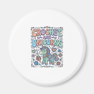 Unicorn Crochet and Unicorns Kawaii Sticker and Sh Magnet