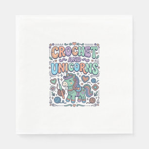 Unicorn Crochet and Unicorns Kawaii Sticker and Sh Napkin