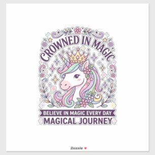 Unicorn Crowned in Magic Bold Typography Graphic T