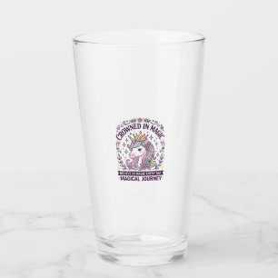 Unicorn Crowned in Magic Bold Typography Graphic T Glass