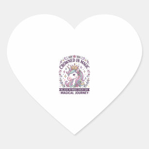 Unicorn Crowned in Magic Bold Typography Graphic T Heart Sticker