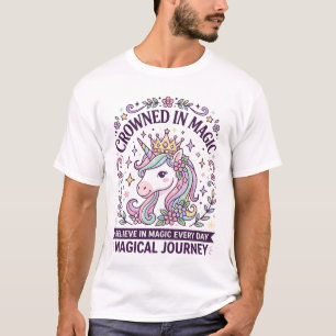 Unicorn Crowned in Magic Bold Typography Graphic T T-Shirt