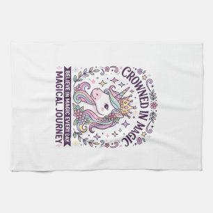 Unicorn Crowned in Magic Bold Typography Graphic T Tea Towel