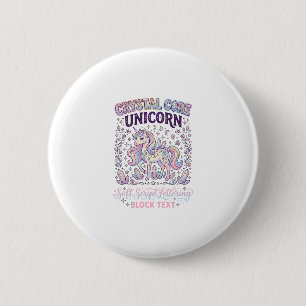 Unicorn Crystal Core Unicorn Adorable Vector Desig 6 Cm Round Badge