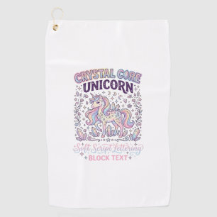 Unicorn Crystal Core Unicorn Adorable Vector Desig Golf Towel