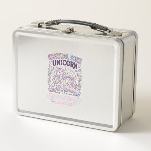 Unicorn Crystal Core Unicorn Adorable Vector Desig Metal Lunch Box
