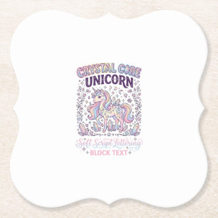 Unicorn Crystal Core Unicorn Adorable Vector Desig Paper Coaster