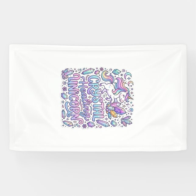Unicorn Crystal Healing Unicorn Gift Idea Vector D Banner (Horizontal)