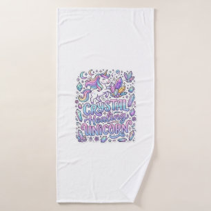 Unicorn Crystal Healing Unicorn Gift Idea Vector D Bath Towel